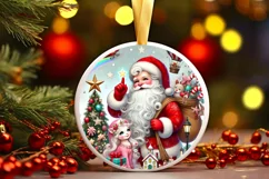 Round Christmas Ornament Sublimation|Clipart Product Image 2