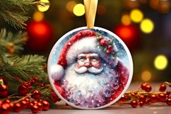 Round Christmas Santa Ornament Sublimation PNG Product Image 1