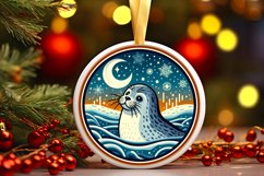 Round Christmas Ornament Sublimation|Clipart Product Image 1