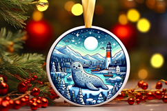 Round Christmass Ornament PNG Product Image 1
