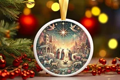 Round Christmas Ornament Sublimation|Clipart Product Image 2