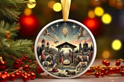 Round Christmas Ornament Sublimation|Clipart Product Image 2