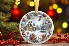 Round Christmas Ornament Sublimation|Clipart Product Image 1