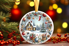 Round Christmass Ornament PNG Product Image 1