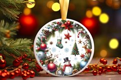 Round Christmas Ornament Sublimation|Clipart Product Image 1
