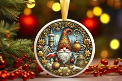 Round Christmas Ornament Sublimation|Clipart Product Image 2
