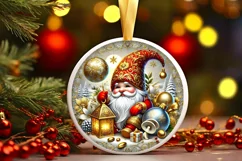 Round Christmas Ornament Sublimation|Clipart Product Image 2