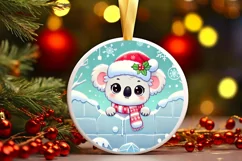 Round Christmas Ornament Sublimation|Clipart Product Image 2