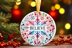 Round Christmas Ornament Sublimation|Clipart Product Image 2