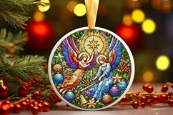 Round Christmas Ornament Sublimation|Clipart Product Image 1