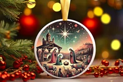 Round Christmas Ornament Sublimation|Clipart Product Image 1