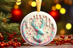 Round Christmass Ornament PNG Product Image 1
