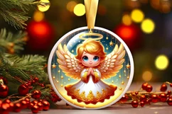Round Christmas Ornament Sublimation|Clipart Product Image 2