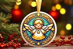 Round Christmas Ornament Sublimation|Clipart Product Image 1