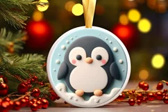 Round Christmas Ornament Sublimation|Clipart Product Image 1