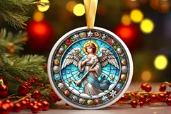 Round Christmas Ornament Sublimation|Clipart Product Image 2