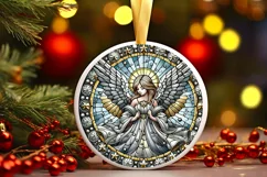 Round Christmas Ornament Sublimation|Clipart Product Image 2