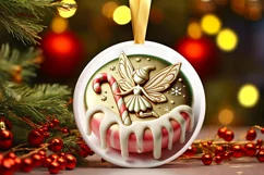 Round Christmas Ornament Sublimation|Clipart Product Image 2