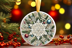 Round Christmass Ornament PNG Product Image 1