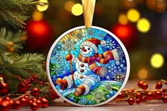 Round Christmas Ornament Sublimation|Clipart Product Image 2