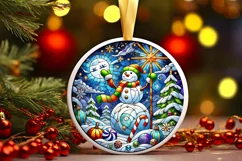 Round Christmas Ornament Sublimation|Clipart Product Image 2