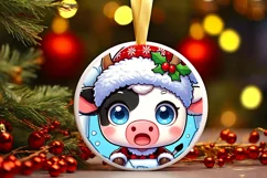 Round Christmas Ornament Sublimation|Clipart Product Image 2