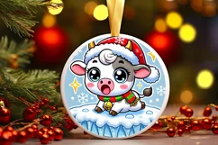Round Christmas Ornament Sublimation|Clipart Product Image 2