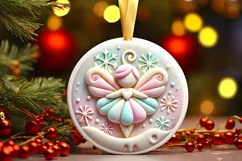 Round Christmas Ornament Sublimation|Clipart Product Image 2