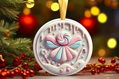 Round Christmas Ornament Sublimation|Clipart Product Image 2