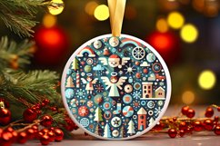 Round Christmas Ornament Sublimation|Clipart Product Image 1