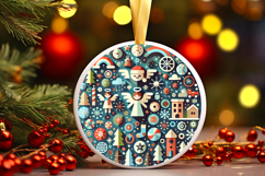 Round Christmass Ornament PNG Product Image 1