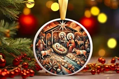 Round Christmas Ornament Sublimation|Clipart Product Image 2