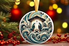 Round Christmas Ornament Sublimation|Clipart Product Image 2