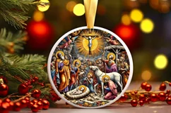 Round Christmas Ornament Sublimation|Clipart Product Image 2