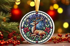 Round Christmas Ornament Sublimation|Clipart Product Image 2