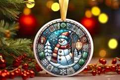 Round Christmas Ornament Sublimation|Clipart Product Image 2