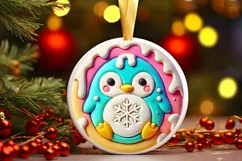 Round Christmas Ornament Sublimation|Clipart Product Image 2