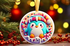 Round Christmas Ornament Sublimation|Clipart Product Image 2