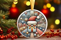 Round Christmas Ornament Sublimation|Clipart Product Image 2
