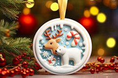 Round Christmas Ornament Sublimation|Clipart Product Image 1