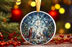 Round Christmass Ornament PNG Product Image 1
