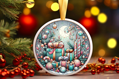 Round Christmass Ornament PNG Product Image 1