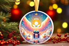 Round Christmas Ornament Sublimation|Clipart Product Image 1