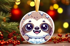 Round Christmas Ornament Sublimation|Clipart Product Image 2