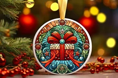 Round Christmas Ornament Sublimation|Clipart Product Image 1