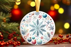 Round Christmas Ornament Sublimation|Clipart Product Image 1