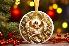 Round Christmas Ornament Sublimation|Clipart Product Image 2