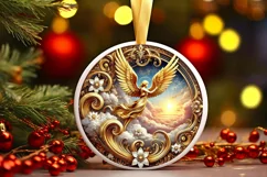 Round Christmas Ornament Sublimation|Clipart Product Image 2