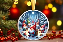 Round Christmas Ornament Sublimation|Clipart Product Image 1