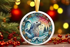 Round Christmas Ornament Sublimation|Clipart Product Image 2